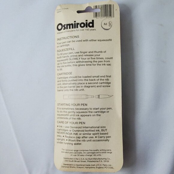Vintage Osmiroid Fountain Pen, Cap & Barrel Only With Squeezefill White - Picture 4 of 9